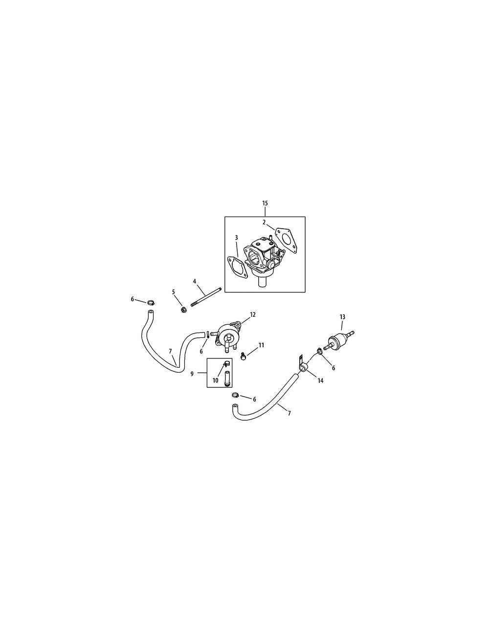 Kohler Sv710-3036 Fuel System Diagram and Parts List for Z-FORCES46 (17AF5BHH-17AF5BHH010)(2011) Cub Cadet Lawn Tractor